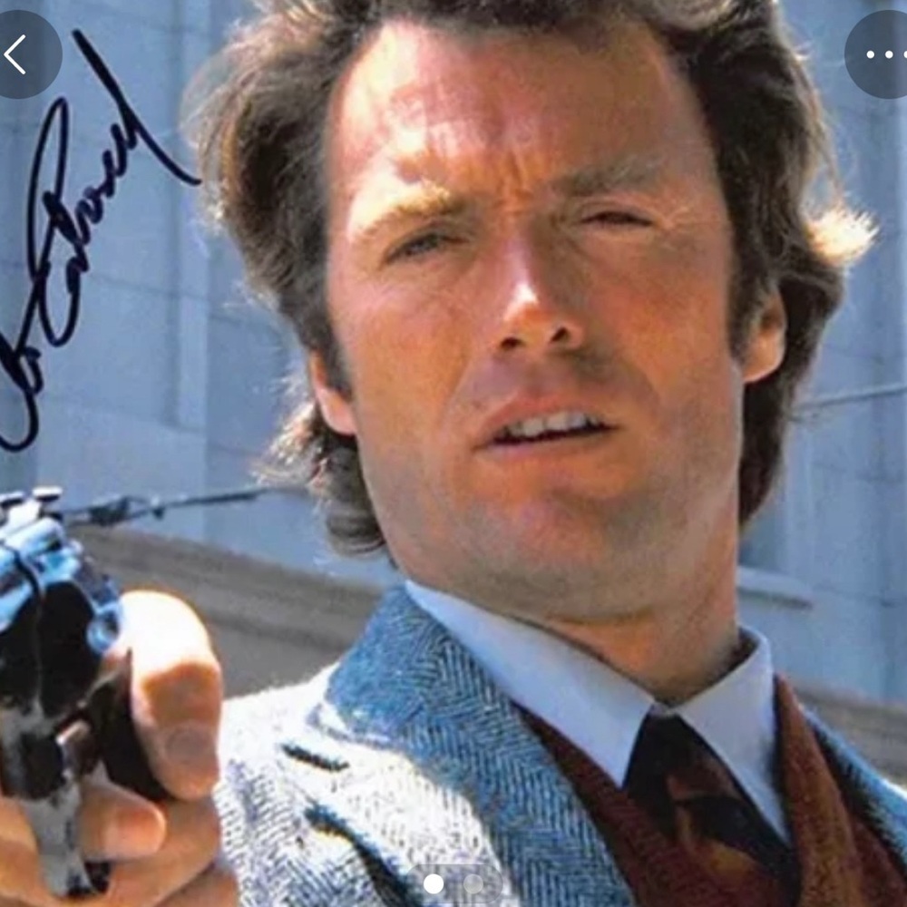 Autographed in person Clint Eastwood Dirty Harry Photo. Comes with Coa